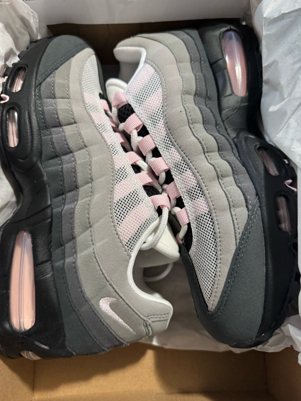 Nike Air Max 95 Big Bubble Black, Pink & White Box Label